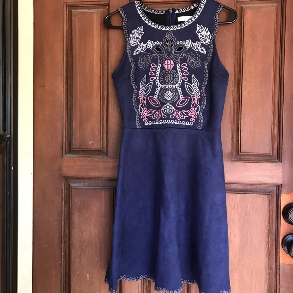 August Mist Dress. Size small.  Blue suede.